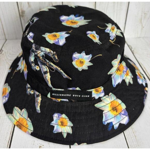 BILLIONAIRE BOYS CLUB Bucket Hat Daffodils Astronauts S/M - Picture 2 of 8